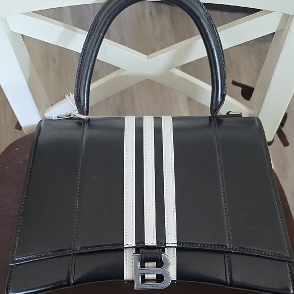 Balenciaga Black and White Satchel with Sporty Stripes - Picture 1 of 1